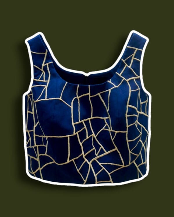 12-Ph Navy Embroidery Sleeveless Top by RE-:Petite