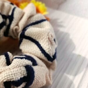 photo_14_2024-05-28_04-10-51-Photoroom Navy Blue Embroidered Cream Scrunchie by RE-:Petite