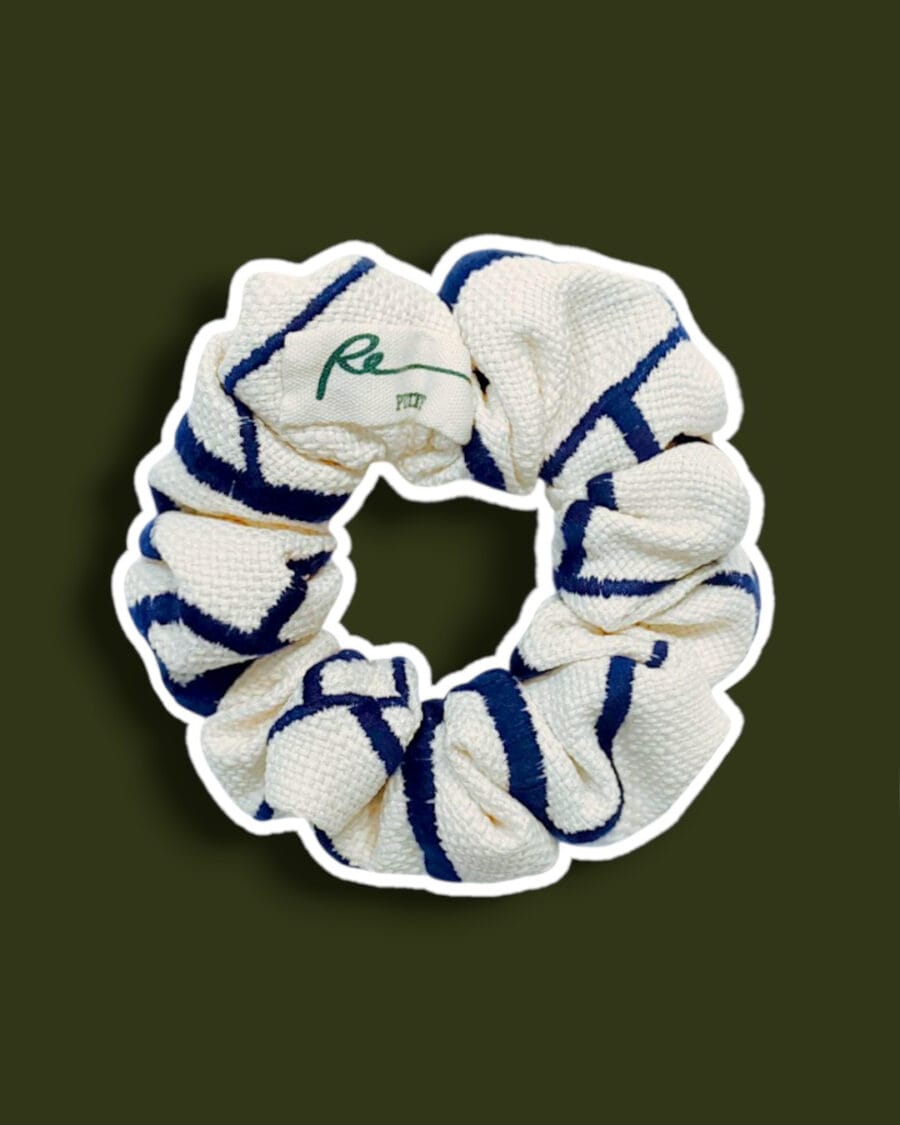 photo_2024-03-18_03-22-17-Photoroom Navy Blue Embroidered Cream Scrunchie by RE-:Petite
