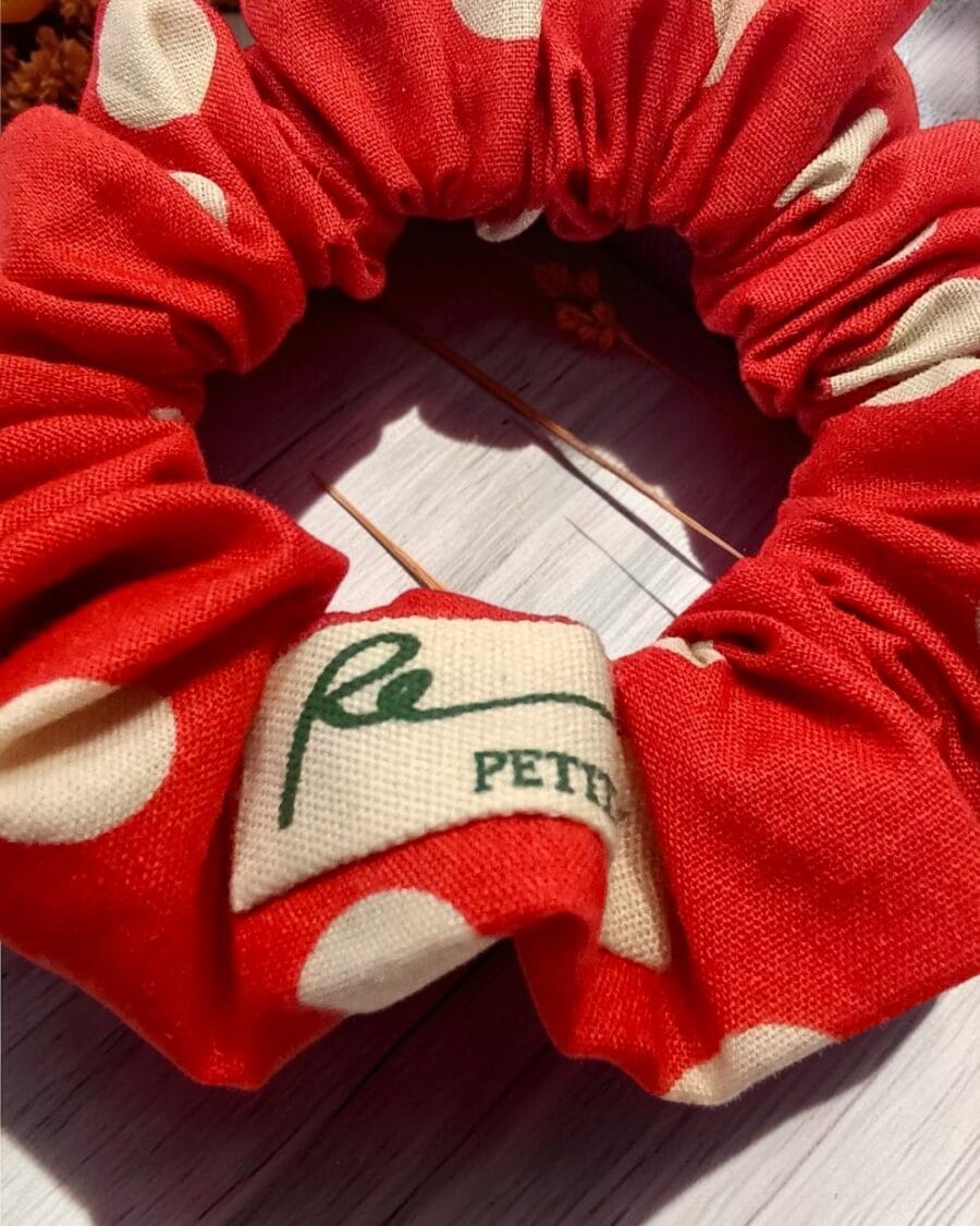 11-Photoroom Retro red polka dot scrunchie by RE-:Petite