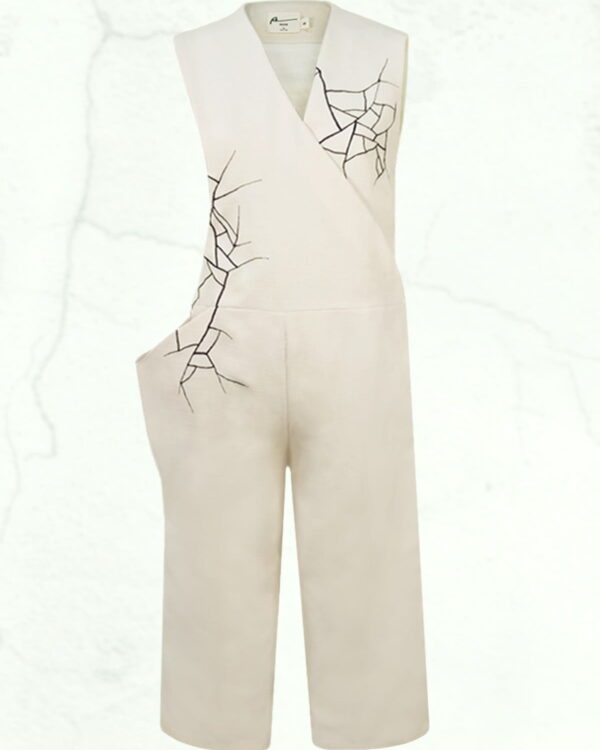 RE Embroidery Jumpsuit | RE刺繡連身七分褲