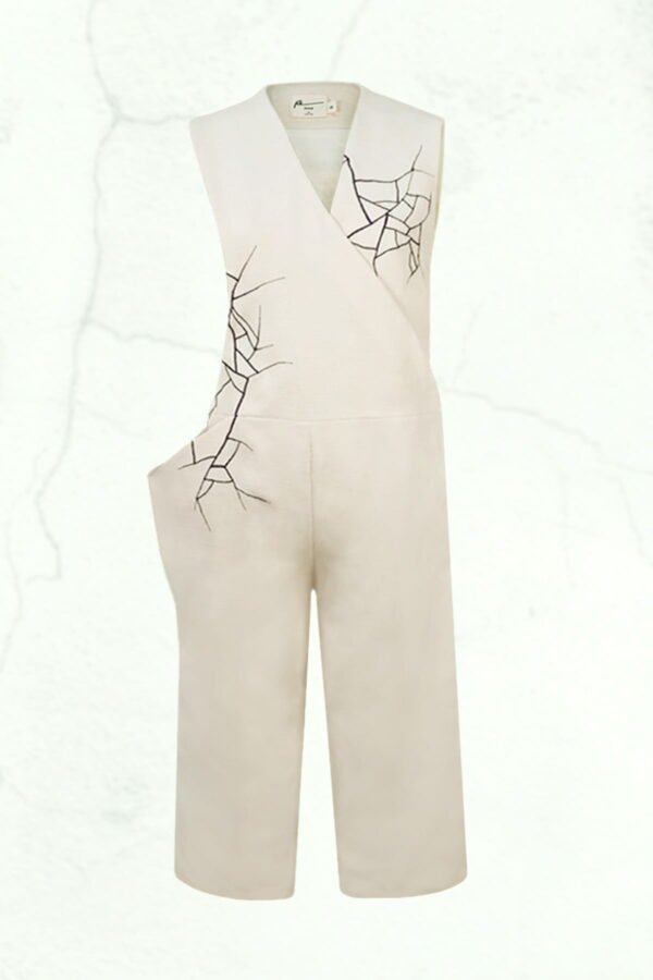 RE Embroidery Jumpsuit | RE刺繡連身七分褲