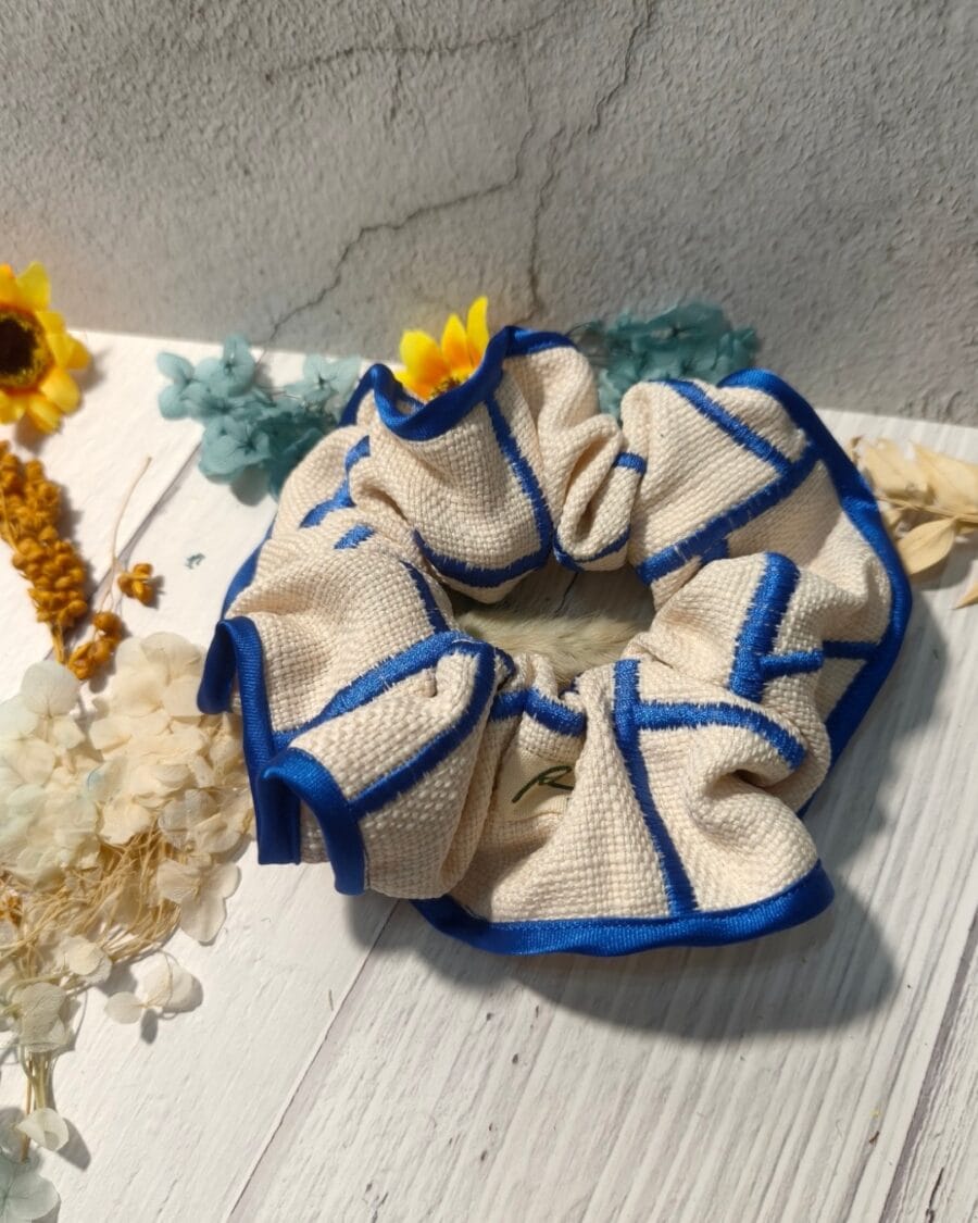 IMG20260804005019-Photoroom Royal Blue Embroidery Trimmed Scrunchie by RE-:Petite